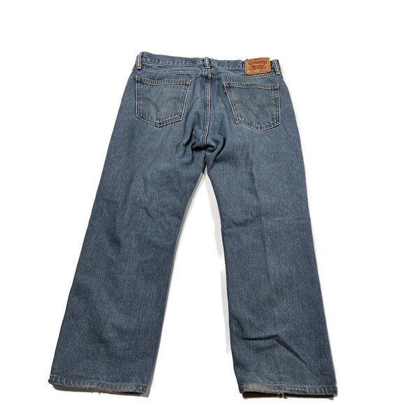 Levis 505 Regular Straight Leg 36 x 29 Blue Jeans Mens Denim Actual 36 x 27 - Picture 7 of 12